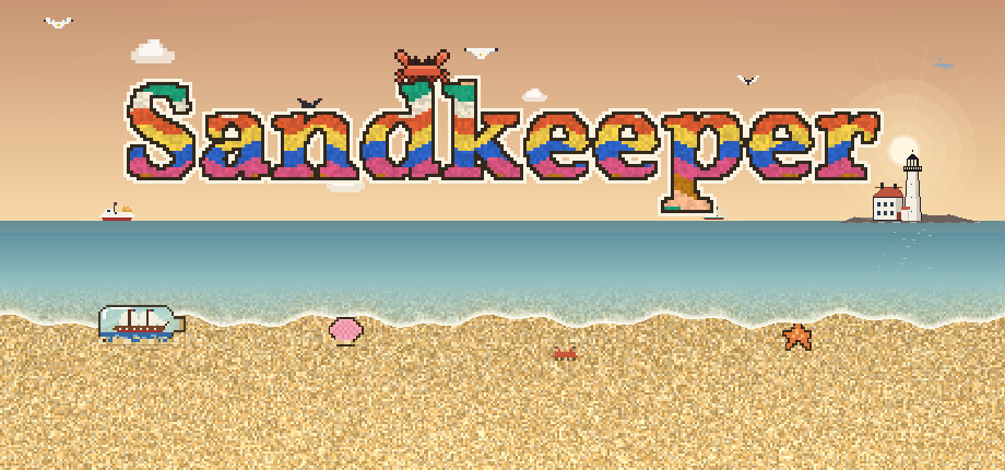 Header art: the logo over the beach.