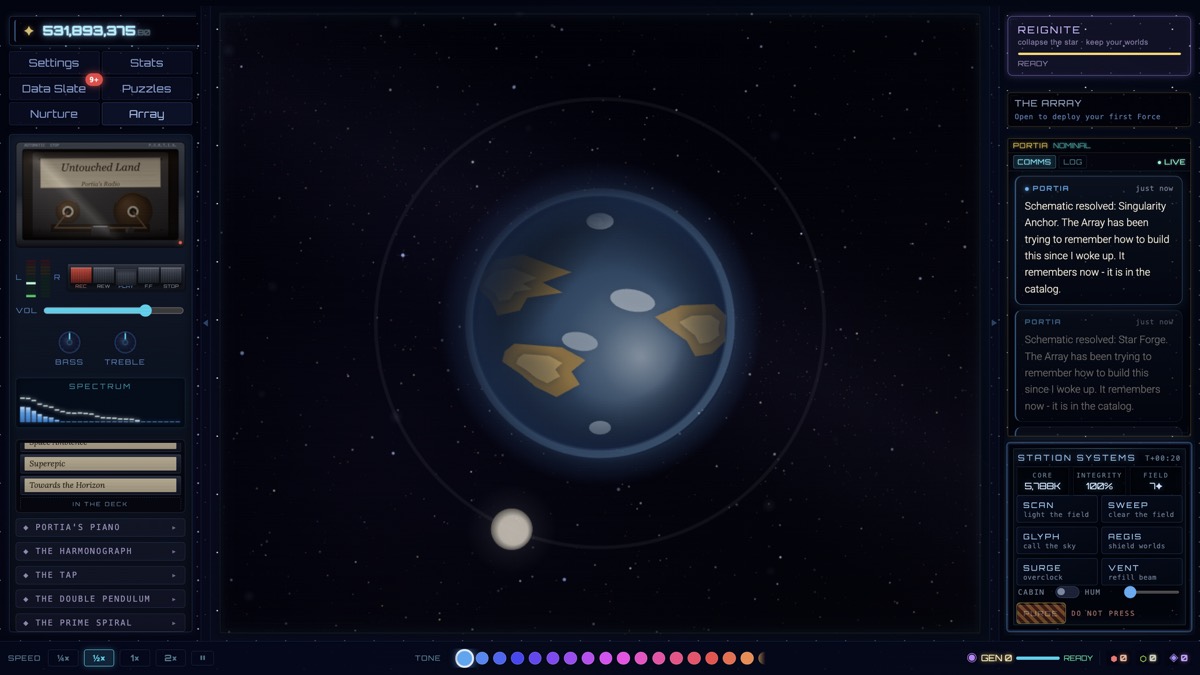 Earth close, oceans and continents, its moon below